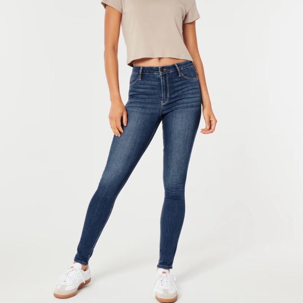 Hollister Ultra High Rise Blue Denim Jean Leggings Size 5 / 27